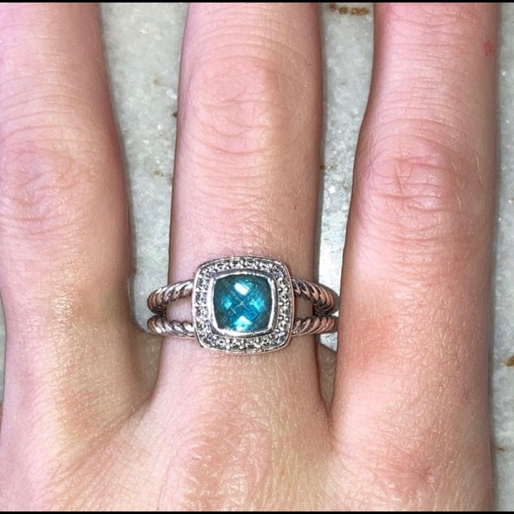 David Yurman Blue Petit Abion Topaz Size 7